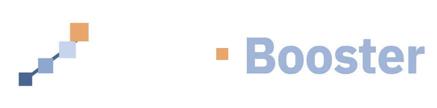Logo OrgBooster — Symbole et texte, Pour fond foncé