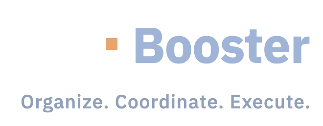 Logo OrgBooster — Texte et slogan, Pour fond foncé