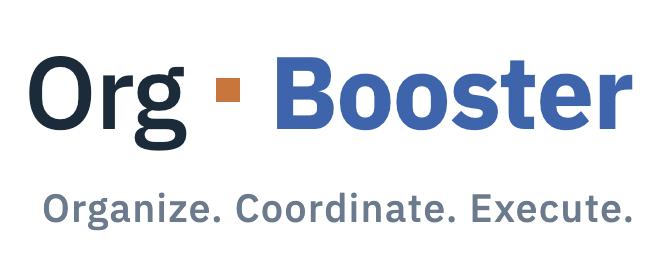 Logo OrgBooster — Texte et slogan, Pour fond clair